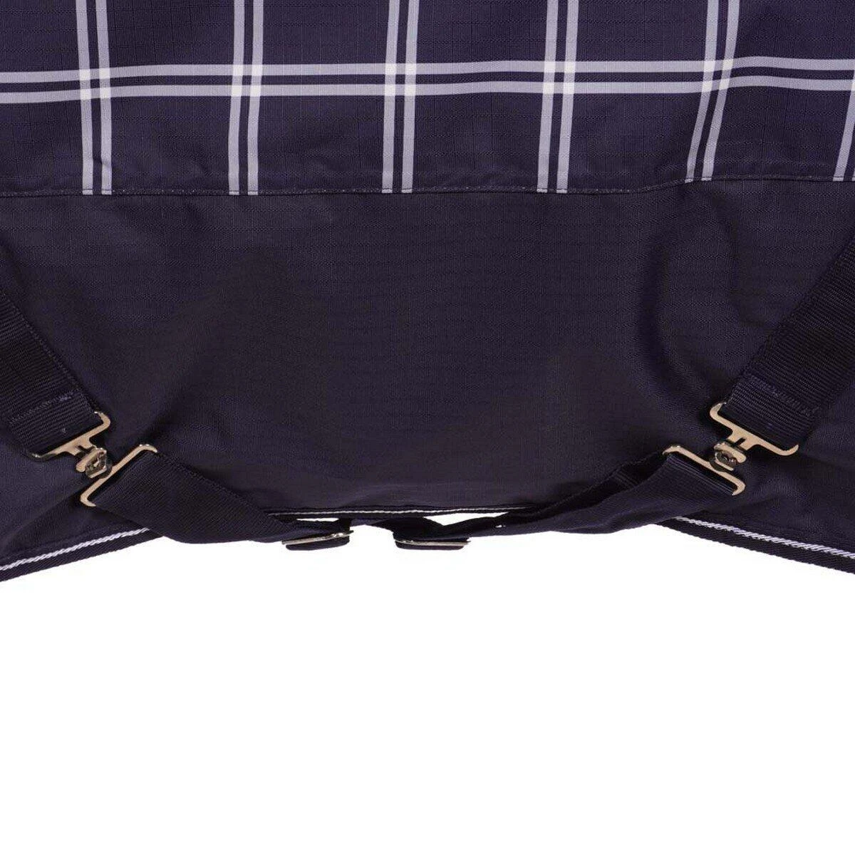 Saxon Defiant StandardNeck Plaid Midweight Horse Turnout Rug (Navy/White) 3 Saxon Defiant StandardNeck Plaid Midweight Horse Turnout Rug (Navy/White) - Image 3