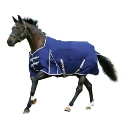 Weatherbeeta Comfitec Medium Essential Standard Neck Turnout Rug (Navy/Silver/Red)