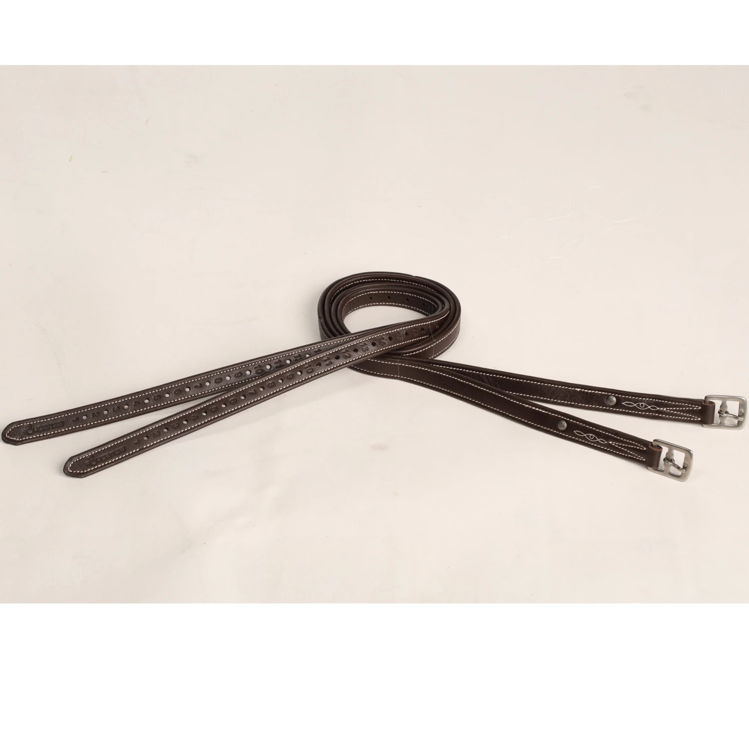 Adult/Kids' Horse Riding Stirrup Leathers Romeo - Black 2 Adult/Kids' Horse Riding Stirrup Leathers Romeo - Black - Image 2