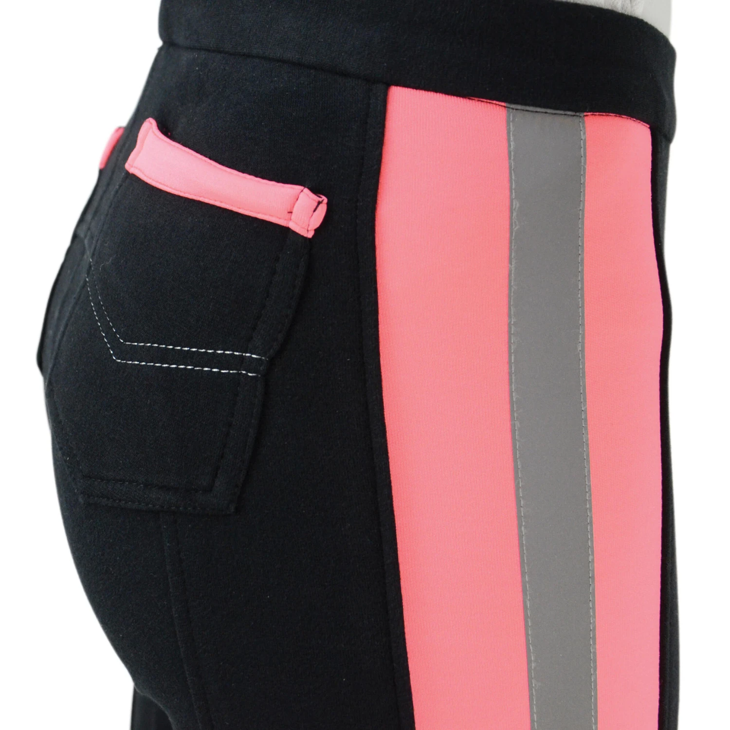 HyVIZ Reflector Ladies Riding Jodhpurs Pink Black 3 HyVIZ Reflector Ladies Riding Jodhpurs Pink Black - Image 3