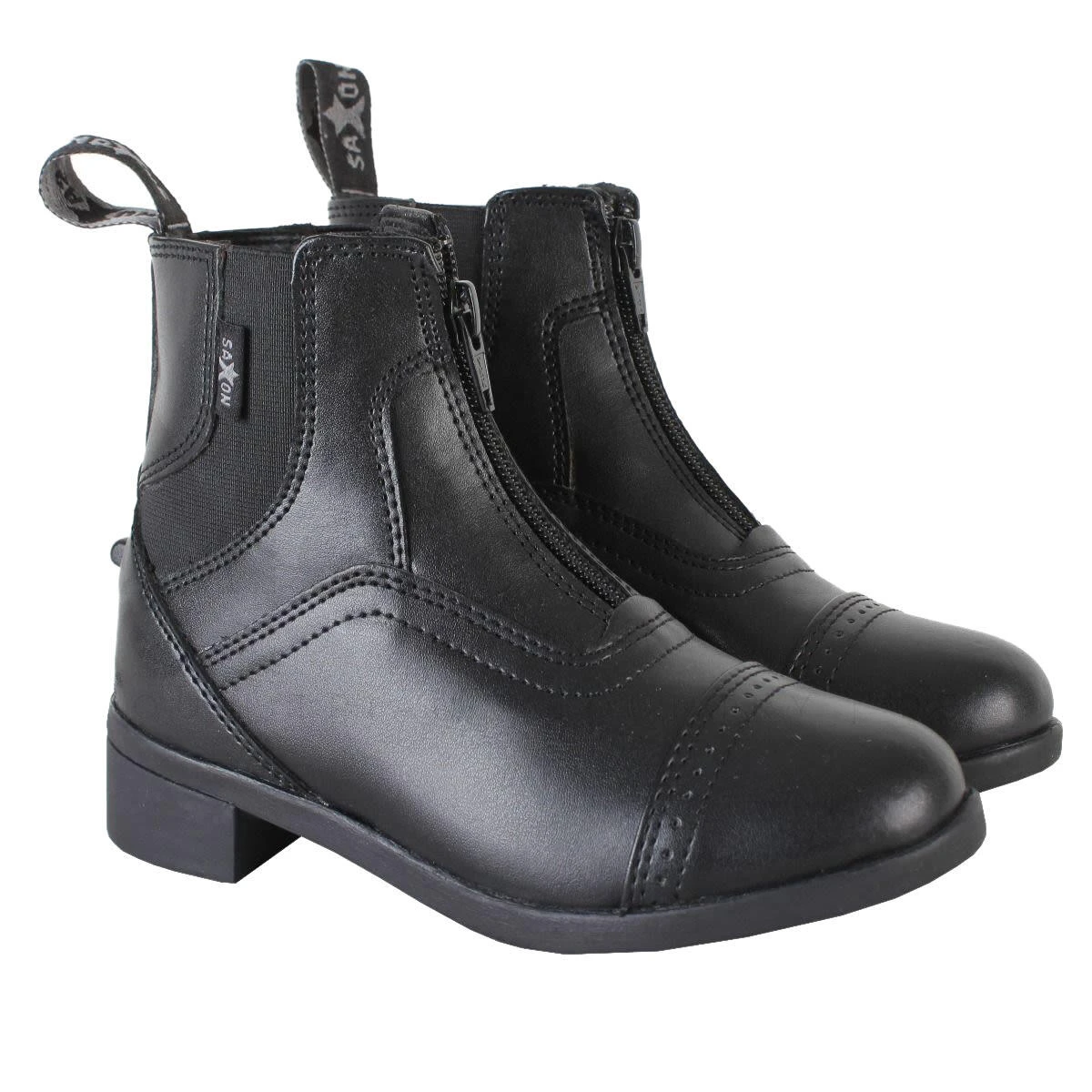 Saxon Childrens/Kids Syntovia Zip Paddock Boots (Black) 4 Saxon Childrens/Kids Syntovia Zip Paddock Boots (Black) - Image 4