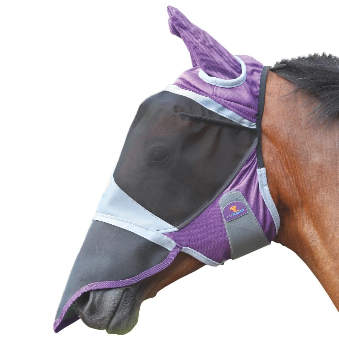 Deluxe Horse Fly Mask With Ears & Nose (Purple) 1 Deluxe Horse Fly Mask With Ears & Nose (Purple)