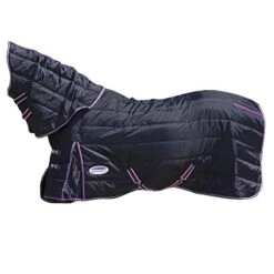 Weatherbeeta Comfitec Medium PP Channel Quilt Detachaneck Stable Rug (Black/Purple)