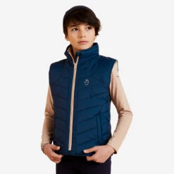 Kids' Warm Padded Horse Riding Gilet 500