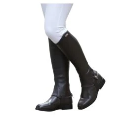 Saxon Childrens/Kids Equileather Half Chaps (Black) -Weatherbeeta Sales Store k60b830fbaaeb42c1693bf99e76bbf570