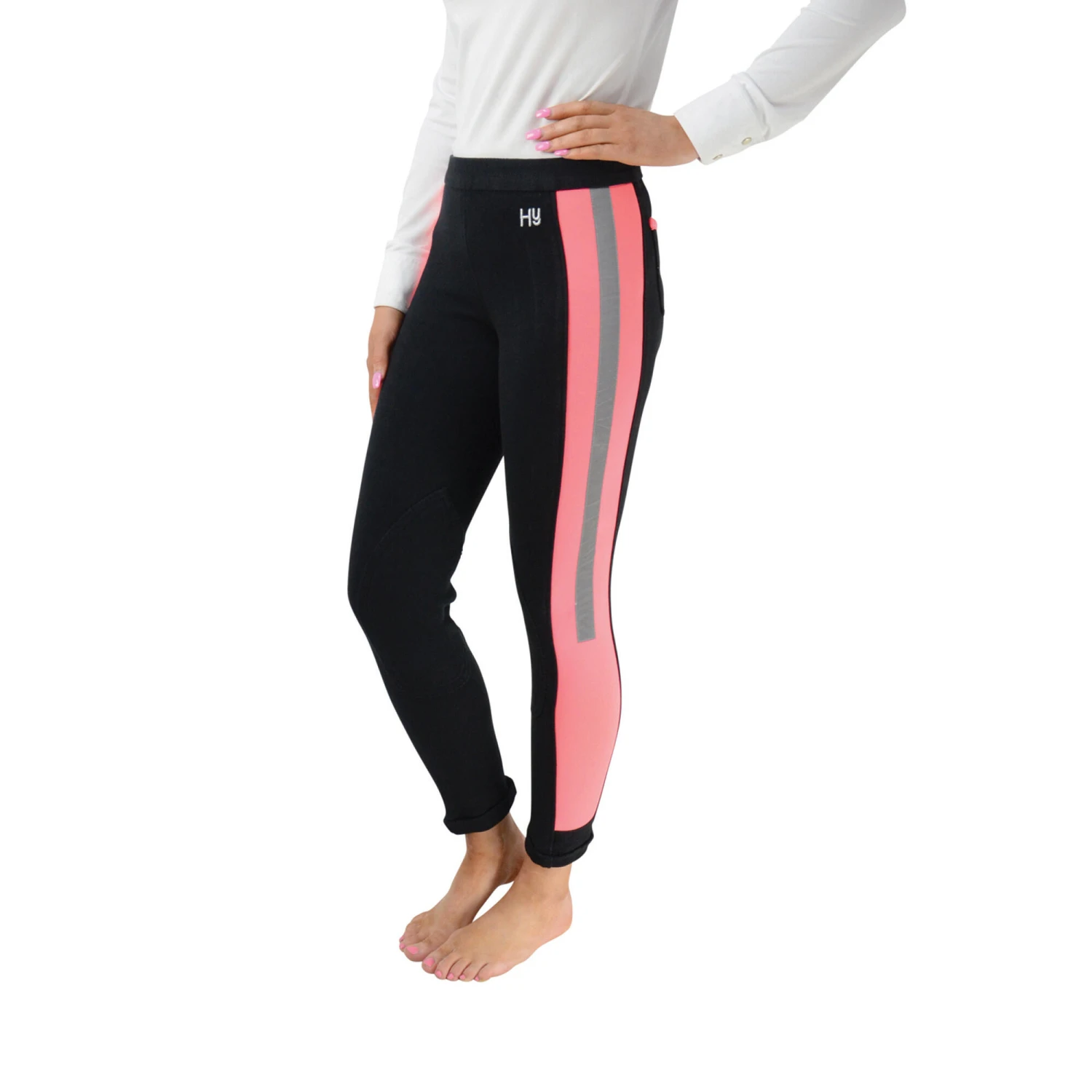 HyVIZ Reflector Ladies Riding Jodhpurs Pink Black 1 HyVIZ Reflector Ladies Riding Jodhpurs Pink Black