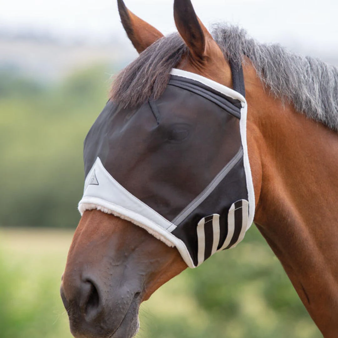 Fine Mesh Earless Horse Fly Mask (Black) 2 Fine Mesh Earless Horse Fly Mask (Black) - Image 2
