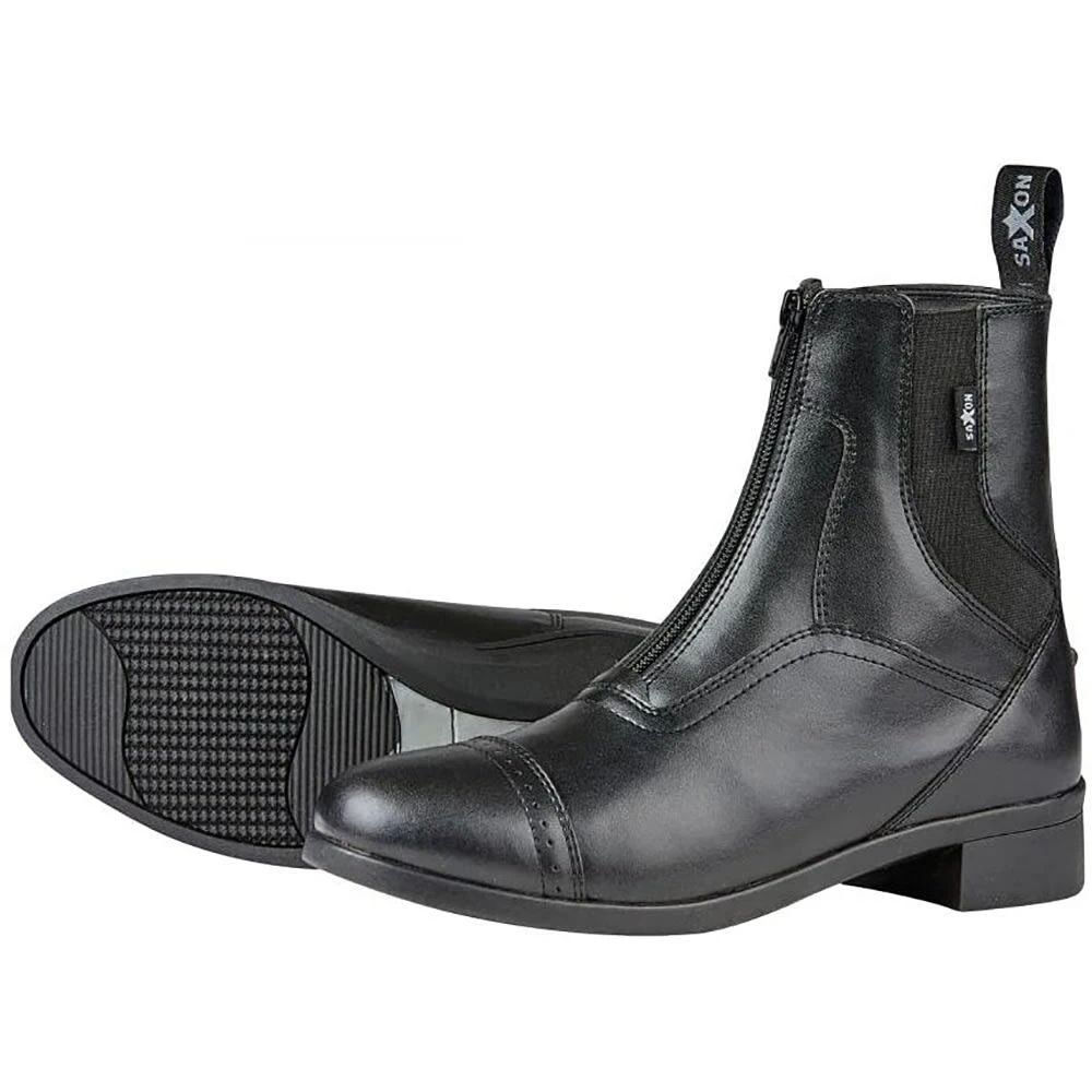Saxon Childrens/Kids Syntovia Zip Paddock Boots (Black) 3 Saxon Childrens/Kids Syntovia Zip Paddock Boots (Black) - Image 3