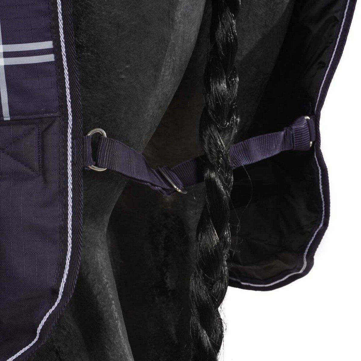 Saxon Defiant StandardNeck Plaid Midweight Horse Turnout Rug (Navy/White) 4 Saxon Defiant StandardNeck Plaid Midweight Horse Turnout Rug (Navy/White) - Image 4