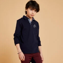 Boys' Horse Riding Long-Sleeved Polo 100 -Weatherbeeta Sales Store k80997ee49283495d6120eb244ef0d5b5