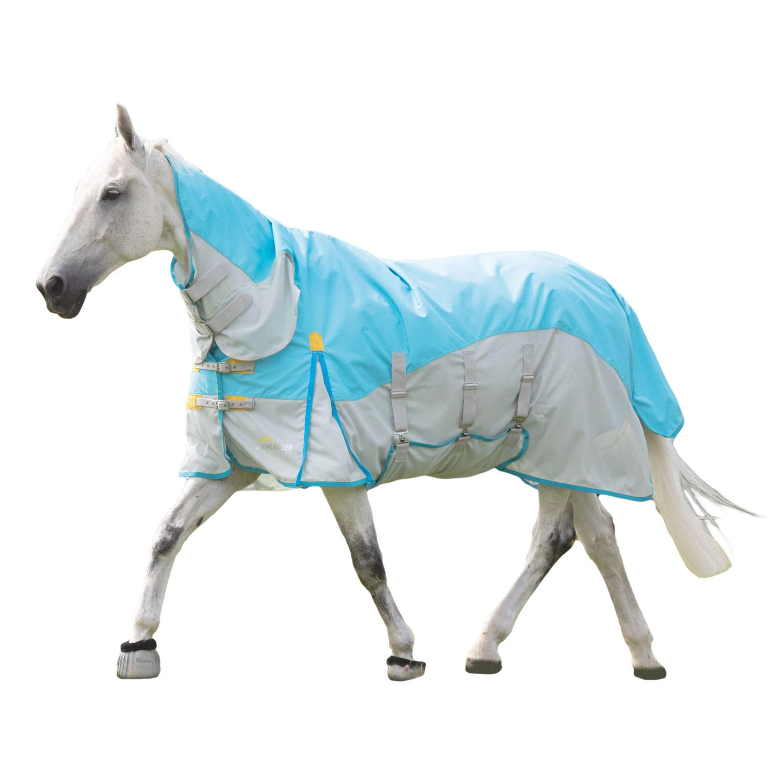 Highlander Plus Waterproof Horse Fly Rug (Sky Blue/Light Grey) 1 Highlander Plus Waterproof Horse Fly Rug (Sky Blue/Light Grey)
