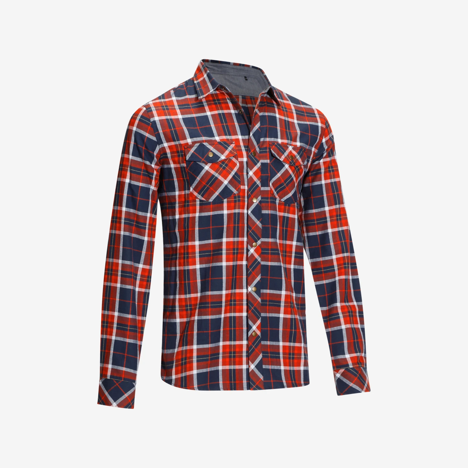 Sentier Long-Sleeved Horse Riding Shirt - Navy And Red Checks 1 Sentier Long-Sleeved Horse Riding Shirt - Navy And Red Checks