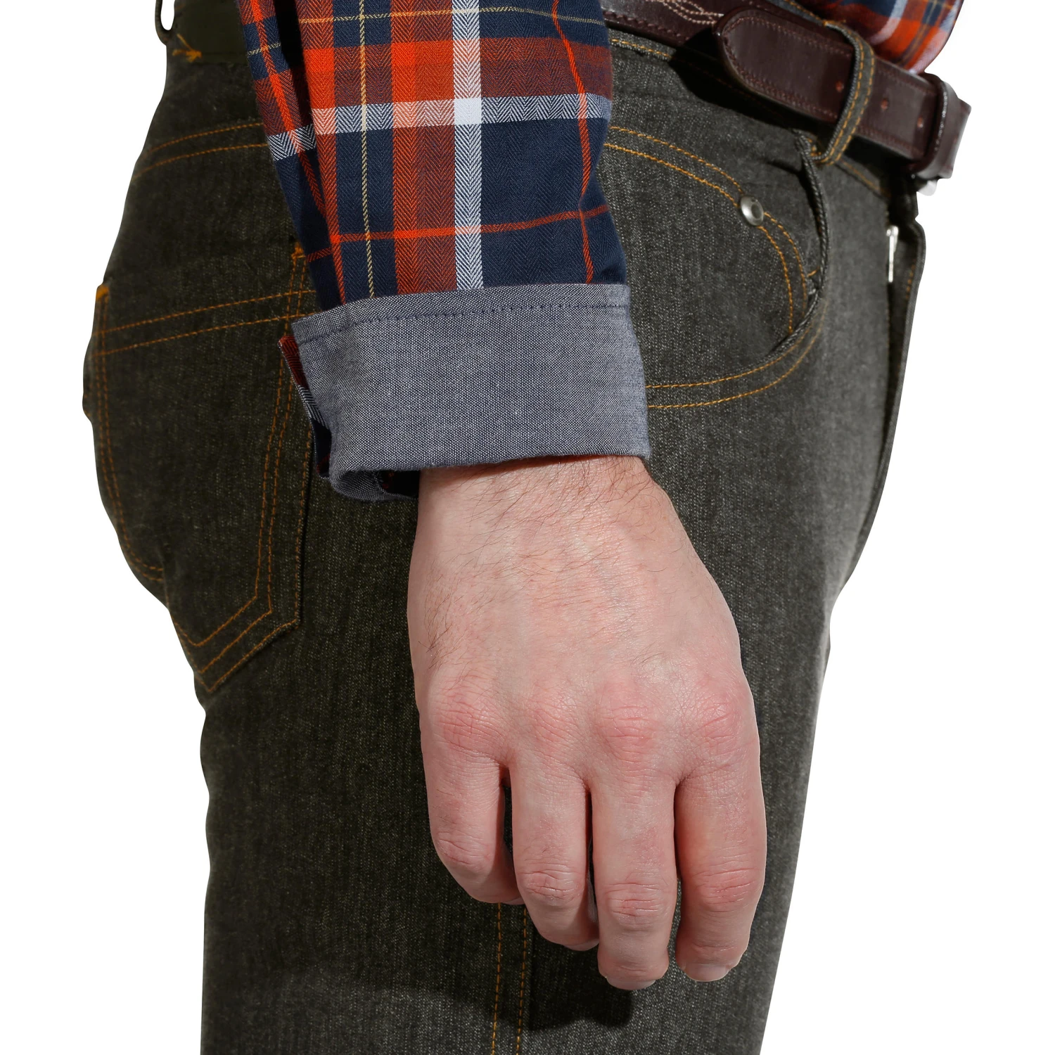 Sentier Long-Sleeved Horse Riding Shirt - Navy And Red Checks 8 Sentier Long-Sleeved Horse Riding Shirt - Navy And Red Checks - Image 8