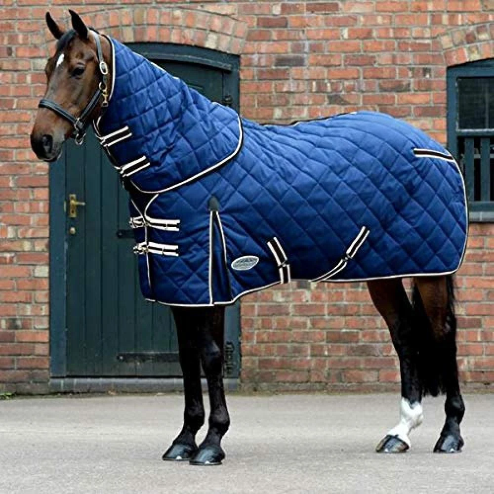 Weatherbeeta Comfitec Medium 1000d Diamond Quilt Detachaneck Stable Rug (Blue/Charcoal/White) 2 Weatherbeeta Comfitec Medium 1000d Diamond Quilt Detachaneck Stable Rug (Blue/Charcoal/White) - Image 2